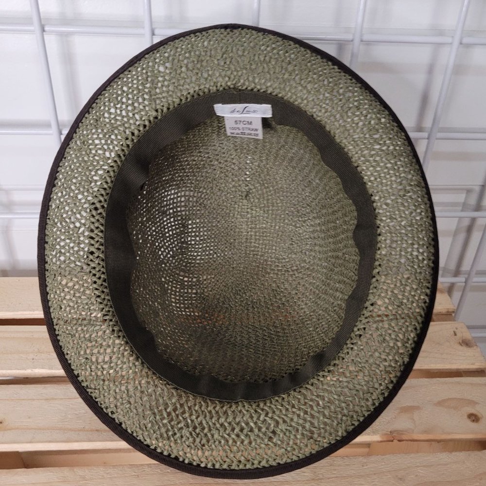 Delux Green Straw Cloche Hat size 7 1/8 Medium - Picture 6 of 7